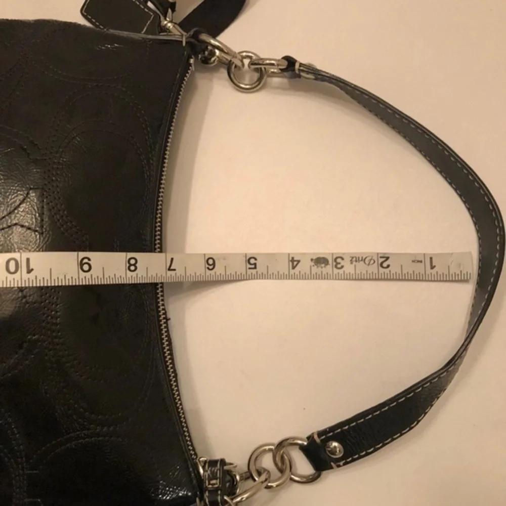 Coach stitched patent leather convertible bag